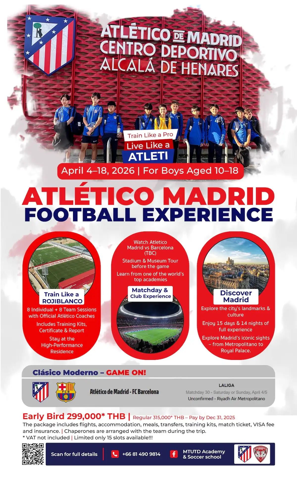 EXPERIENCE 2026: Train Like a Pro, Live Like Atlético!