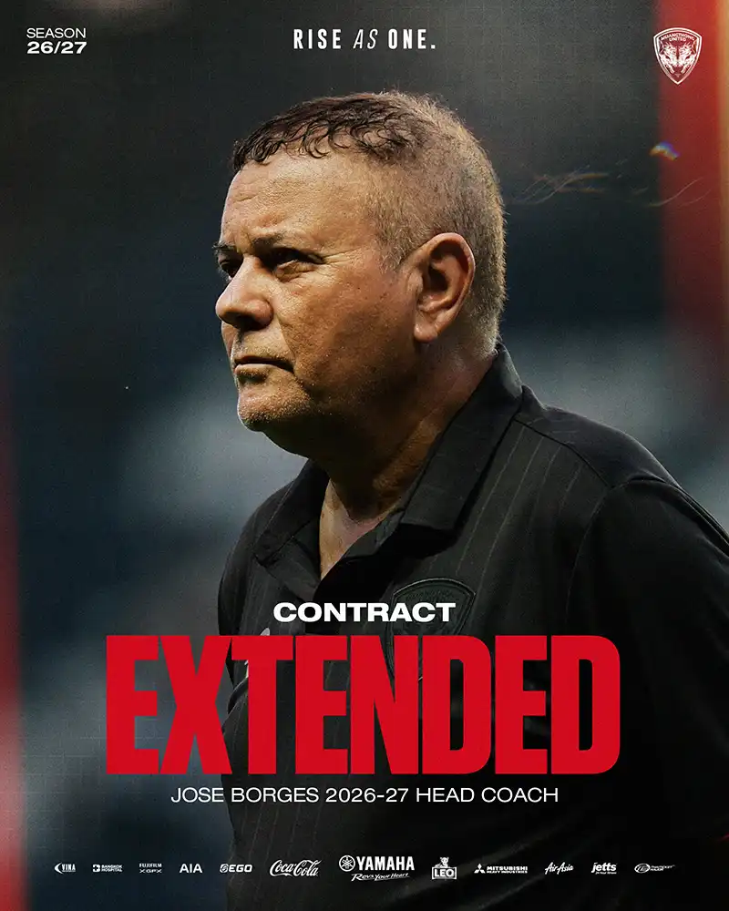 Muangthong United officially appoints Jorge Borges as first-team head coach for the 2026/2027 season.