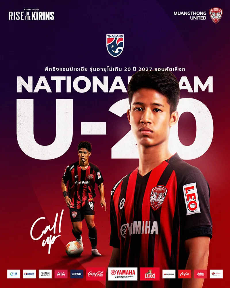 INTERNATIONAL CALL-UP: Danuphon Buppha Named in Thailand U20 Squad for AFC Qualifiers